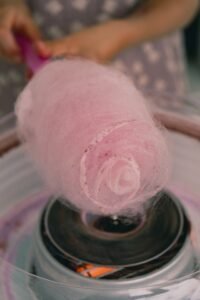 Candy Floss being spun inside a machine