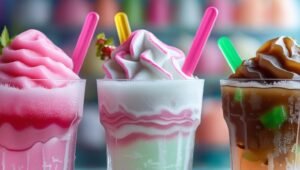 Candy inspired flavoured slushie drinks
