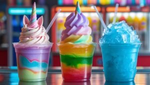 Novelty inspired slushie drinks